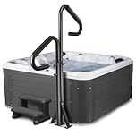 DSINBOWL Two Way-Hot Tub Handrails, 43"-53" Adjustable Height SPA Handrail w/360 Swivel Option, Hot Tub Railing to Get in and Out, 400LBS SPA Side Handrail for Indoor&Outdoor（No Base）