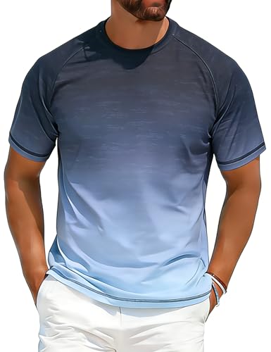 Image of ELETOP Men's Swim Shirts UPF 50+ Short Sleeve Rash Guard Sun Shirts for Beach Fishing