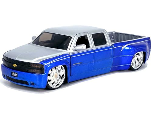 Modelo Diecast Chevy Silverado Dually 1999 1:24 Azul miniatura 1