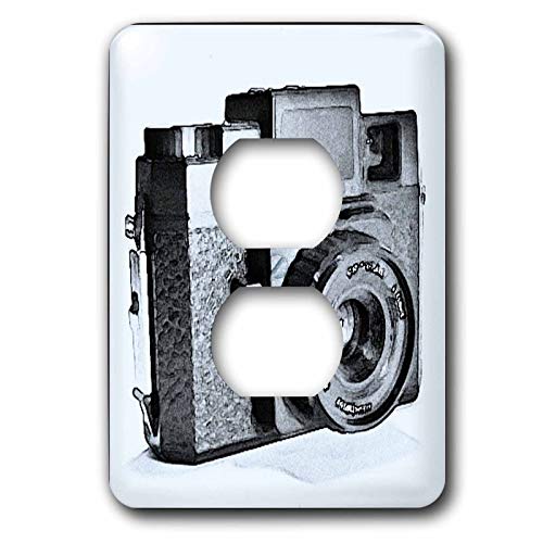 Plaque pour 2 prises avec photo d'un film vintage plastique durable