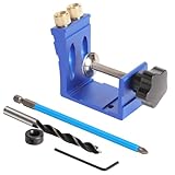 Localizador de agujeros oblicuos para carpintería, kit de plantilla de agujero de bolsillo con broca escalonada, llave hexagonal y tornillos M4, metal + posicionador ABS para bricolaje y proyectos