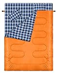 Sportneer - Saco de Dormir de Invierno para 2 Pers...: Doble espacio, doble opción: este saco de dormir es muy espacioso con un tamaño de 220 (190) x 150 cm cuando está completamente desplegado. Puedes compartir fácilmente este saco de dormir con amigos y familiares. ¿Necesitas algo de espacio para ti? S...