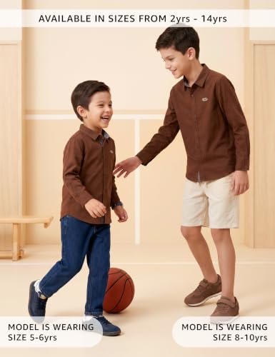 Image of Amazon Brand - Symbol Boys 100% Cotton Casual Shirt | Full Sleeves | Regular Fit | Age 2-14 Years