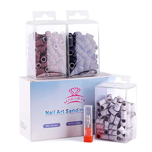 Makartt Nail Drill Bits Sanding Bands 300Pcs Grits Electric File Nail Sanders Professional