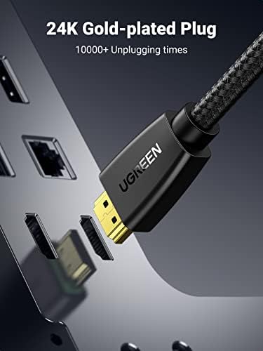 UGREEN 4K HDMI Cable 4K@60Hz HDMI Lead ARC HDR 3D 18Gbps Ethernet Ultra High-Speed HDMI 2.0 HDCP 2.2, Compatible with Xbox, Blu Ray DVD Player, Soundbar, Projector, HDTV/TV Box, PS4/5(2M)