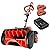 VOLTASK 48V Cordless Snow Shovel with Wheels, 15.7-Inch Brushless Cordless Snow Blower, 4-Ah Battery Snow Blower with Directional Plate & LED Lights (2 * 24V Battery & Dual Quick Charger Included)