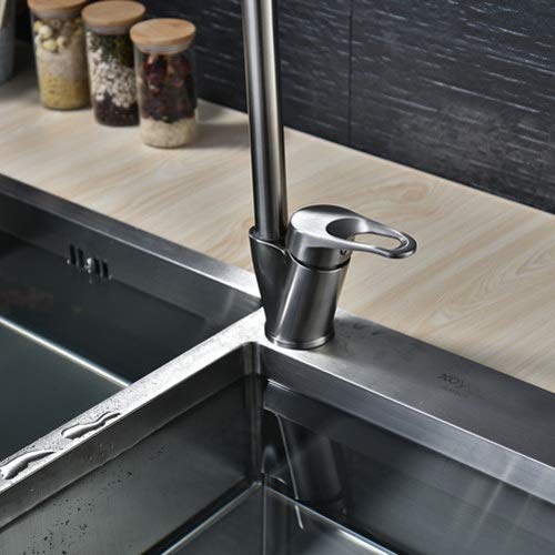 Mitigeur eau chaude/froide avec bec pivotant en acier inoxydable - 7