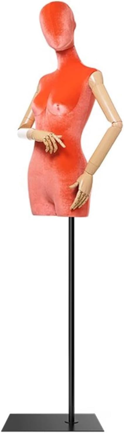 CONGRUI Female Retail Mannequins with Adjustable Body Posture Clothing Store Window Sewing Shop Mannequin Manikin(Orange)