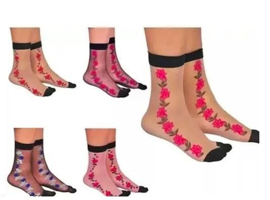 Trendy & Attractive Girls Summer Fashion Ankle Socks Pack of 5 Pairs – Beige Printed Nylon Regular Socks Beige free size-image-37
