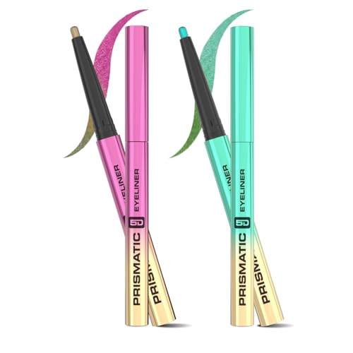 Image of Glam21 Prismatic 5D Eyeliner| Waterproof | Smudge proof | Long lasting eyeliner with easy application | Creamy Formula | Multichrome Effect Bold Color Payoff | Pack Of 2 - 0.4gm Each (Mirage & Spectrum)