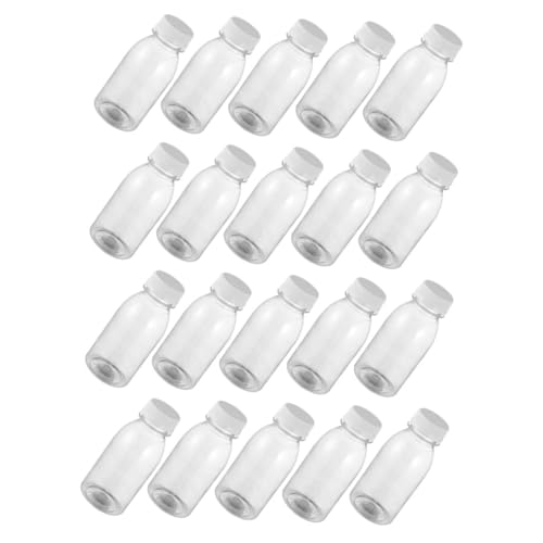 MERRYHAPY 20pcs Empty Plastic Bottle Water Clear Bottles Clear Container with Lid Picnic Seasoning Bottle Drink Containers for Fridge Beverage Containers Milk Tea Bottle The Pet Transparent
