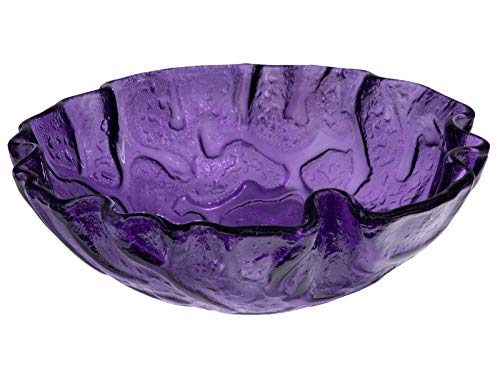 Eden Bath Purple Free-Form Wave Rim Round Glass Sink Bowl