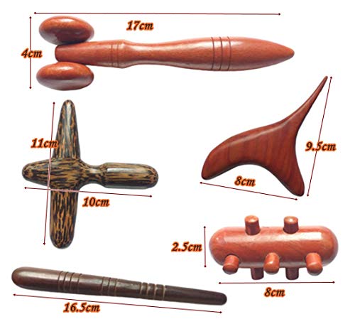 Cozinest SB-123 Reflexology Traditional Wooden Thai Massager Tools Full Body Foot Stick Hook Back Spa Face Gua Sha Therapy Trigger Point Massage Tool Relieve Shoulder Pain Wood  thumb #2