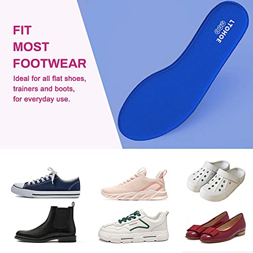 Memory Foam Insoles for Women, Replacement Shoe Inserts for Work Boot, Running Shoes, Hiking Shoes, Sneaker, Cushion Shoe Insoles for Foot Pain Relief, Comfort Inner Soles 8mm Navy US 9 by LTOHOE - Image 6