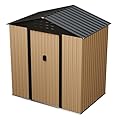 MilleLoom 6x4FT Outdoor Storage Shed, Heavy Duty Garden Tool Storage Shed with Lockable Doors and Sloping Roof, Weatherproof Metal Storage House for Backyard, Patio, Garden, Lawn