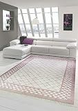 Molto resistente Tappeto da Salotto Moderna Lavabile Stampare teppich in Rosa Größe 140x200 cm Oval