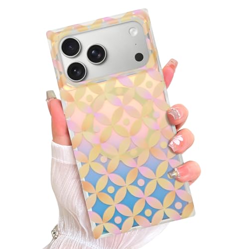 AIGOMARA Magnetic Rectangle for iPhone 17 Pro Case, Yellow Geometric