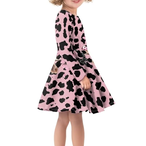 Girls Dress Little Kid Casual Dresses Long Sleeve Swing Dresses 3-14T4