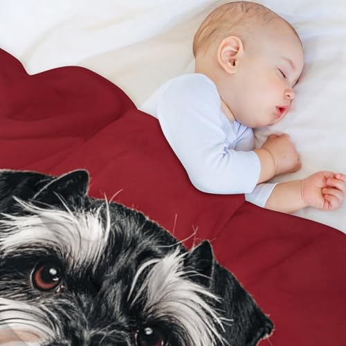 Couverture flanelle légère imprimé schnauzer plaid canapé - 8