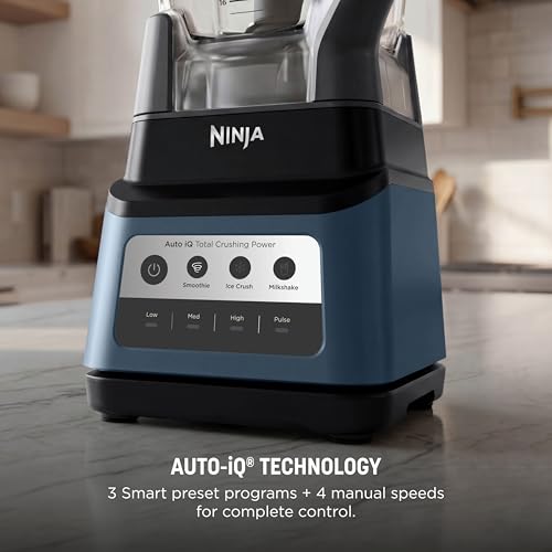 Image of Ninja Professional Plus Blender Premier | Max Power Smoothie Blender, Ice Cream Maker, Frozen Drink & Margarita Machine | 3 Auto IQ Presets, 1400 W, 72oz Total Crushing Pitcher | Blue | BN701BLBRN