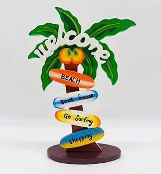 Amazon.co.jp: ○o。ハワイアン ヤシの木 木製 ウェルカムボード