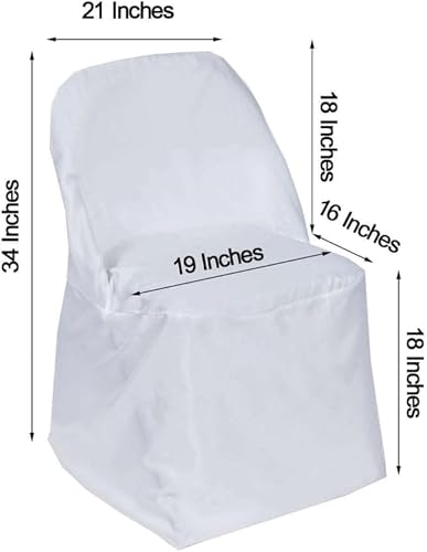 Miniatura 6 de Efavormart - 5 fundas para sillas plegables de poliéster de lino blanco para sillas de comedor, fiestas, bodas, banquetes, eventos al aire libre,