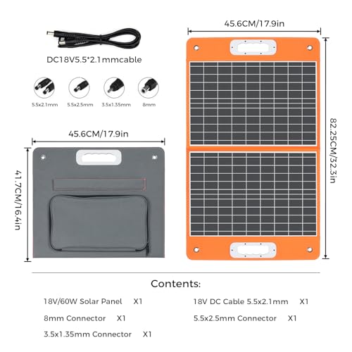120W 98Wh Portable Power Station with 60W Solar Panel Kit