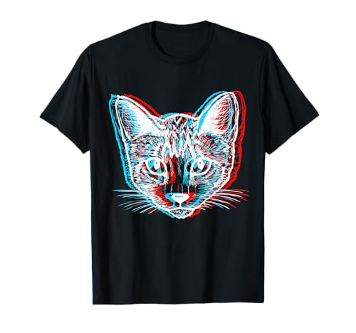 Psychedelic Trippy Rave Cat Abstract Vaporwave Gift T-Shirt