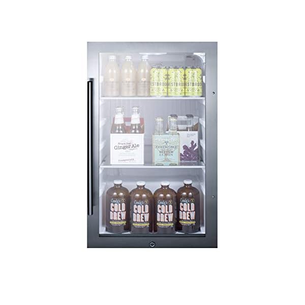 Summit Beverage Cooler, Grey/Clear Mini Fridge
