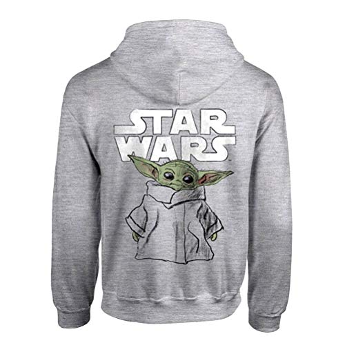 Star Wars The Mandalorian - Child Sketch Men Hooded Sweater Mottled Grey S