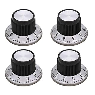 mxuteuk Lot de 4 boutons de contrôle du potentiomètre électrique avec échelle de 0 à 9, 24 x 14,5 mm (d x H) KNOB-C-1 - Les Beatles, Paul McCartney, John Lennon, RIngo Starr, George Harrison
