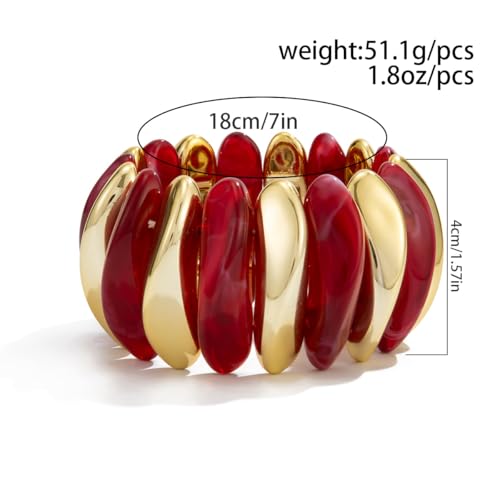 MIFYNN Acrylic Chunky Bangle Bracelets for Women Stackable Stretch Resin Bracelet Minimalist Colorful Bangle Vintage Boho Chic Wristband Jewelry for Women3