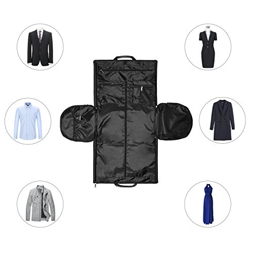 ACSTEP Travel Suit Bag,Garment Bags for Travel,45L Convertible Suit Bag for Men Women,Waterproof Duffle Shoulder Garment Bags, Black