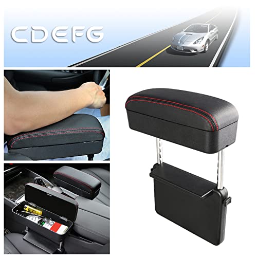 Cdefg Car Armrest Support Elbow Rest Pad Armrest Extender, Console Storage Organizer, Adjustable Height Comfort Arm Rest Pads, Universal Fit For Most Car Models (Red Line) #TOP6