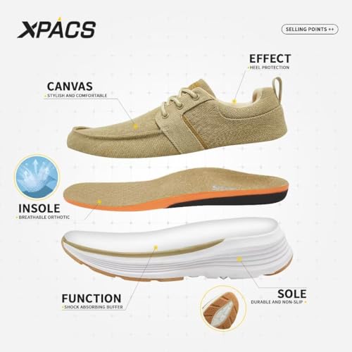 XPACS Orthopedic Comfortable Fashion Sneakers for Mens, Casual Arch Support Walking Shoes for Plantar Fasciitis, Cushion Supportive Orthotic Shoes for Foot and Heel Pain Relief4