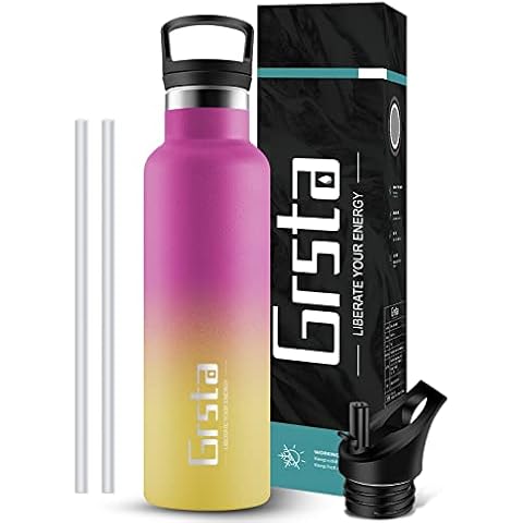 Grsta Drinking Bottle with Straw - 750 ml Drinking Bottle, BPA-Free Drinking Bottle, Leak-Proof, Sports Bottle for School, Bike, Travel, Fitness, Yoga, Outdoor Cover