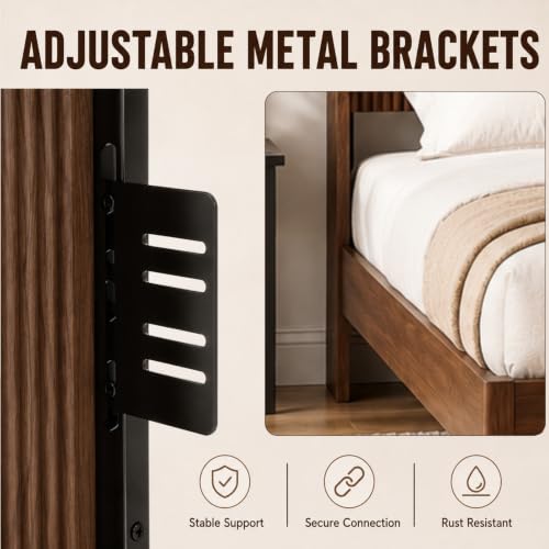 Image of Queen Size Headboard with Adjustable Metal Brackets
