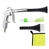 Lflwacy Car Cleaning Gun with Microfiber Cleaning Cloth Car Detailing Brush，High Pressure Air Blow Gun with 2 Set Nozzle, Interior Car Cleaning for Vehicle Upholstery Carpet Seat