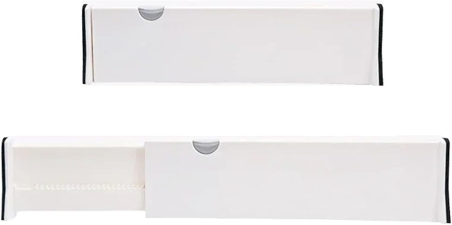2 Pcs Adjustable Storage Drawers Divider Retractable Plastic Drawer Partition Holder Household Clapboard For Clothes(L)