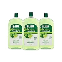 Palmolive Foaming Antibacterial Liquid Hand Wash Soap 3L (3 x 1L packs), Lime and Mint Refill and Save, No Parabens Phthalates and Alcohol, Recyclable Bottle