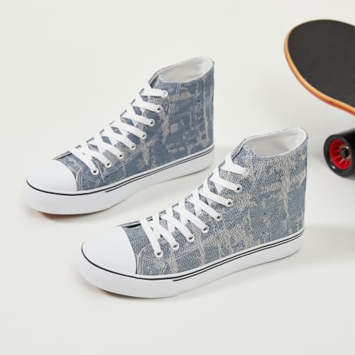 Image of yageyan Men's High Top Canvas Sneakers Fashion Lace up Walking Shoes Casual Classic