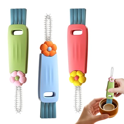 3Pcs 3 in 1 Cup Lid Gap Cleaning Brush Portable Bottle Cleaning Brush Bottle Cleaner Brush Multifunctional Bottle Crevice Cleaning Brushes For Home Kitchen Cleaning Tools