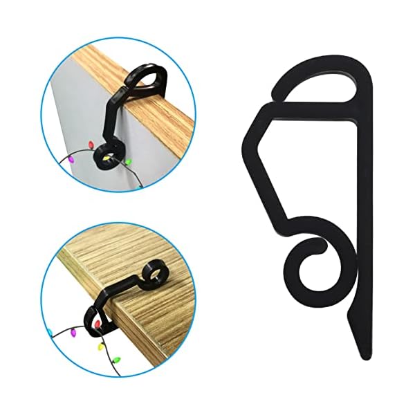 Whyhkj outdoor lighting hooks, christmas light clips, hanging gutter hook outdoor light clips for halloween festival party xmas decoration work for outside roof gutter shingle house - image 4
