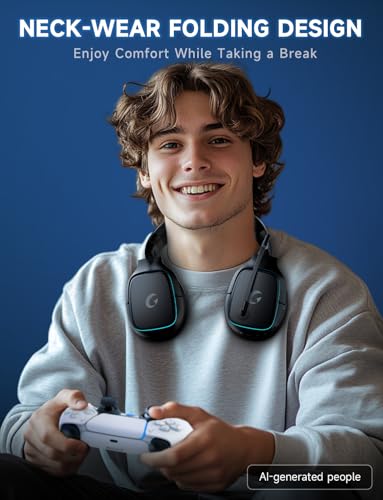 Image of Gvyugke 2.4GHz Wireless Gaming Headsets for PS5, PS4, PC, Switch,MatteBlack