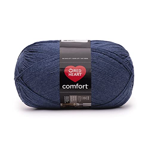 Image of Red Heart Comfort Dark Denim Yarn - 1 Pack of 16oz /454g - Acrylic - 4 Medium (Worsted) - 867 Yards - Knitting /Crochet