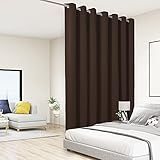 Picture of BONZER Extra Wide Room Divider Curtain Screen Partitions Total Privacy Wall Noise Reducing Blackout Curtains for Living Room, 96L x 150W Inch (8L x 12.5W ft), 1 Panel, Chocolate