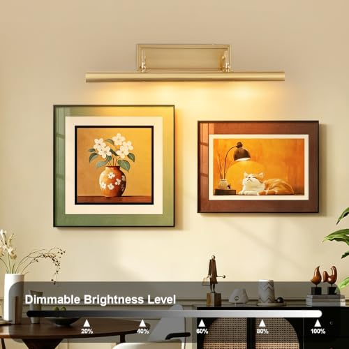 Image of BELS Picture Light for Wall, 30 Inch Gold Wall Light Hardwire, 270 Rotatable, E12 Base, Dimmable 4-Light Picture Frame Lights for Painting, Living Room, Bedroom(Exclude Bulb)