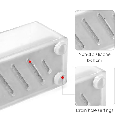 2Pack Acrylic Electric Toothbrush Holder with Diatomite Drying Stone, Bathroom Drawer Organizer with Drainage Hole for Tooth Brush, Compatible with Philips, Oral-B