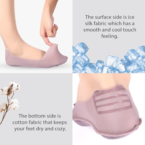 6 Pairs No Show Socks Women Non Slip Nylon Low Cut Invisible Liner Footies Thin Footies Boat Silky Ankle Short Socks for Loafers Flats Loafers Lightweight Soft Stretchable Girl4