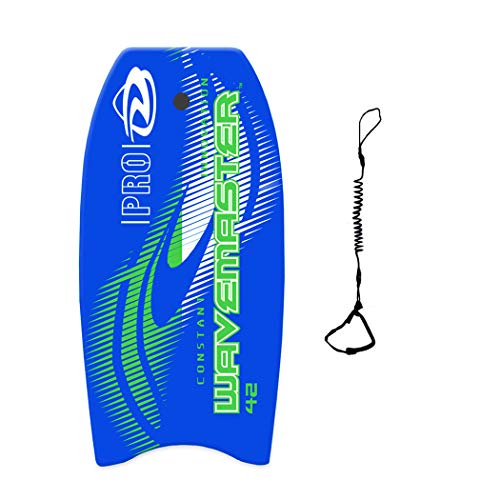 42 inch Body Board Ultimate Wavemaster Pro Bodyboard, Super EPS Core with Pro Quality Wrist Leash